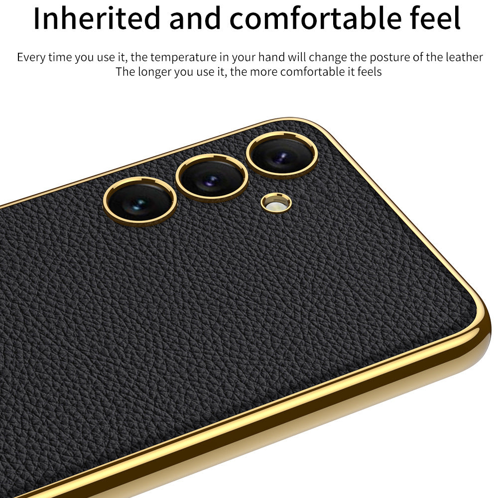 Samsung S24Ultra Case S24 Series Electroplated Plain Leather Phone Case