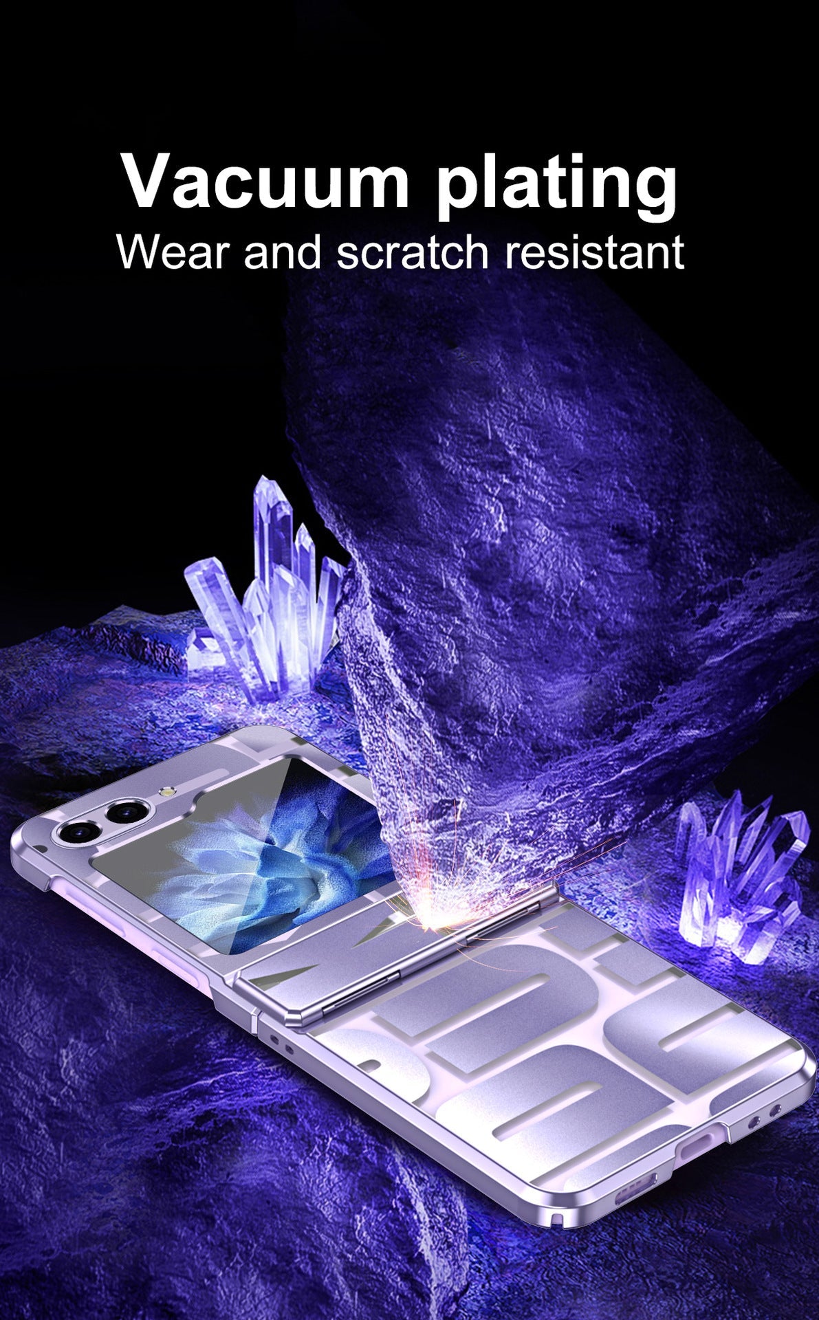 Electroplating Samsung Galaxy Z Flip5 Case With transparent hinge all-inclusive drop-proof protective Case