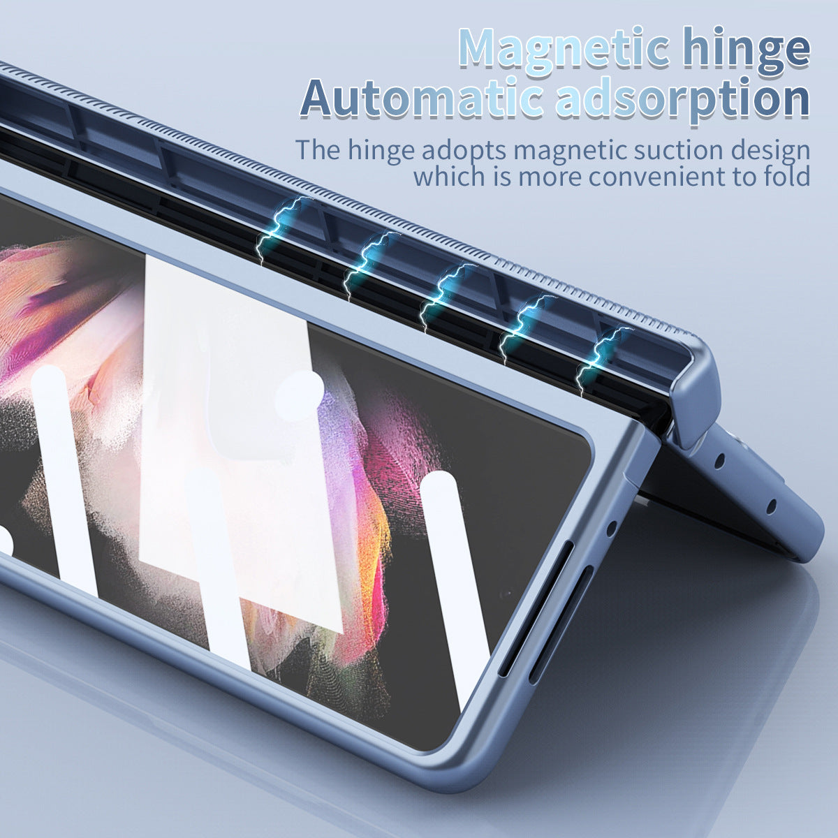 Electroplated Folding Case For Galaxy Z Fold5 With Double Hinge Protector and Free Stylus