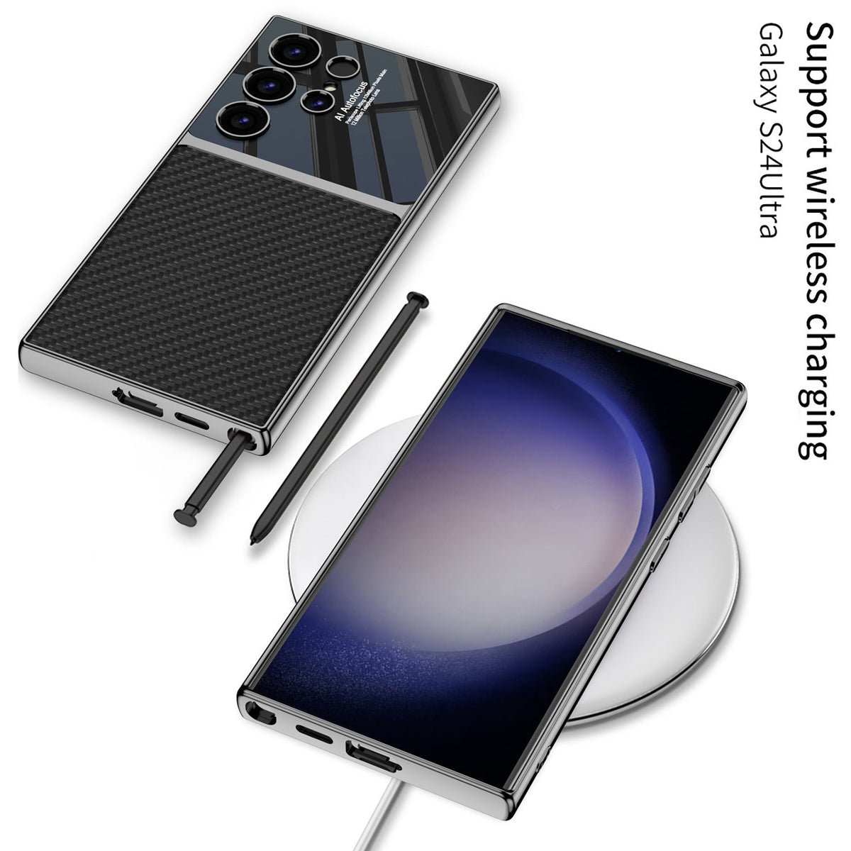 S24U Cross-Border Phone Case with Carbon Fiber Texture for S24 Ultra S24 Series
