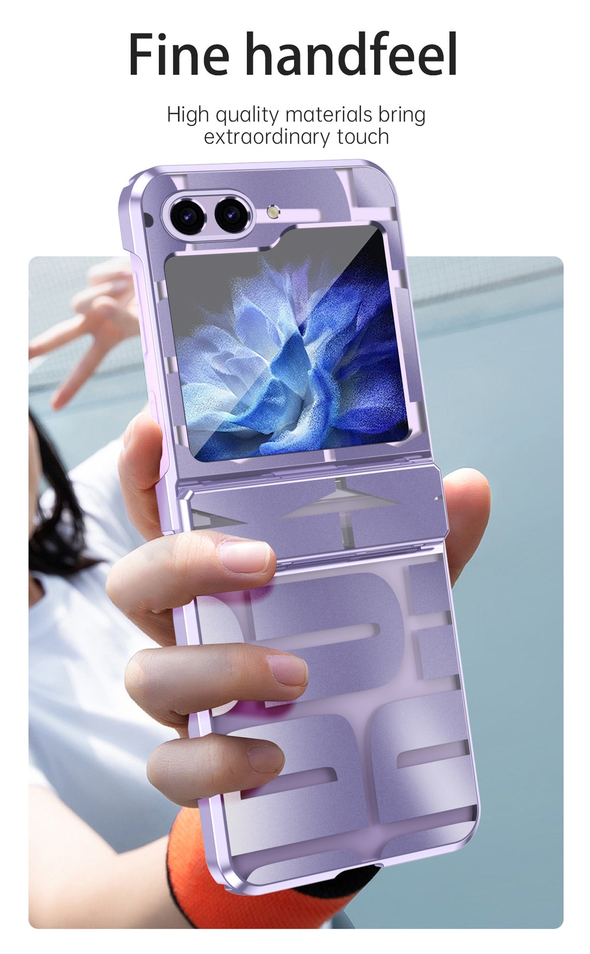 Electroplating Samsung Galaxy Z Flip5 Case With transparent hinge all-inclusive drop-proof protective Case