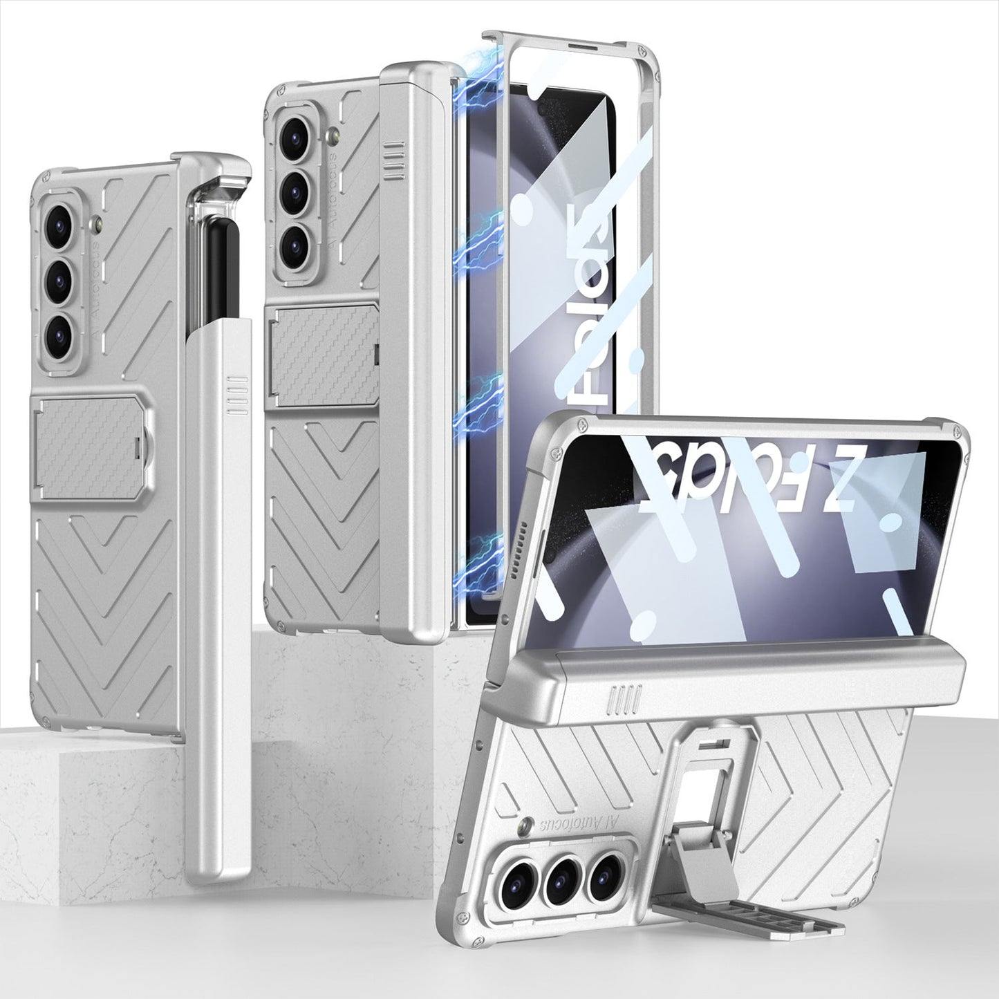 Samsung Galaxy Z Fold5 Magnetic Full Cover Armored Slide S Pen Case