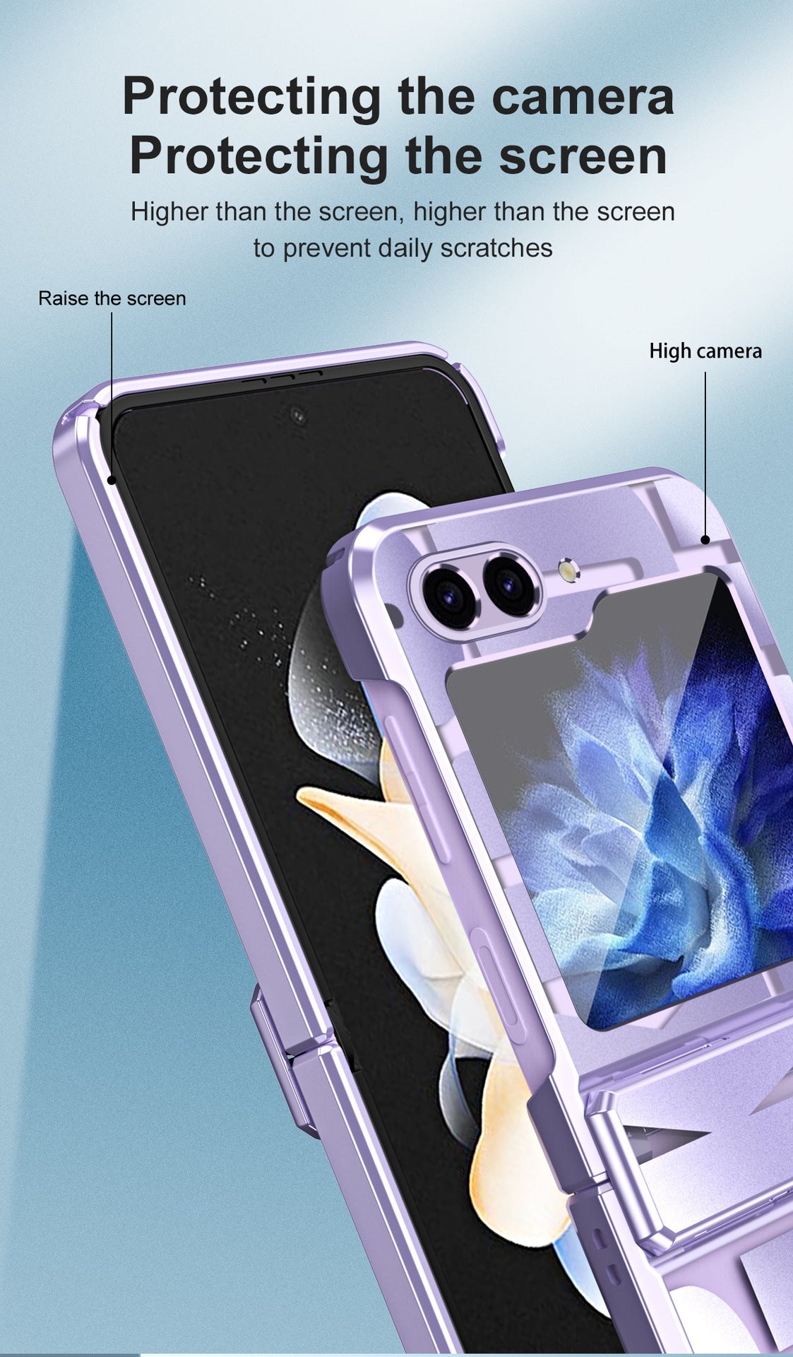 Electroplating Samsung Galaxy Z Flip5 Case With transparent hinge all-inclusive drop-proof protective Case