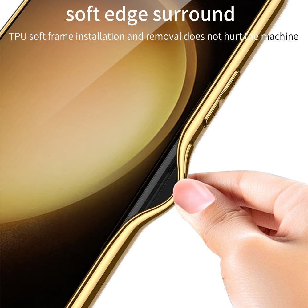 Samsung S24Ultra S24 Series Woven Pattern Electroplated Plain leather Phone Case