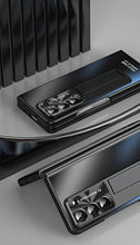 Carregar imagem no visualizador da galeria, Ultra-thin Electroplated Galaxy Z Fold5 Case with Front Screen Protector Pen Slot Free Stylus &amp; Kick-stand
