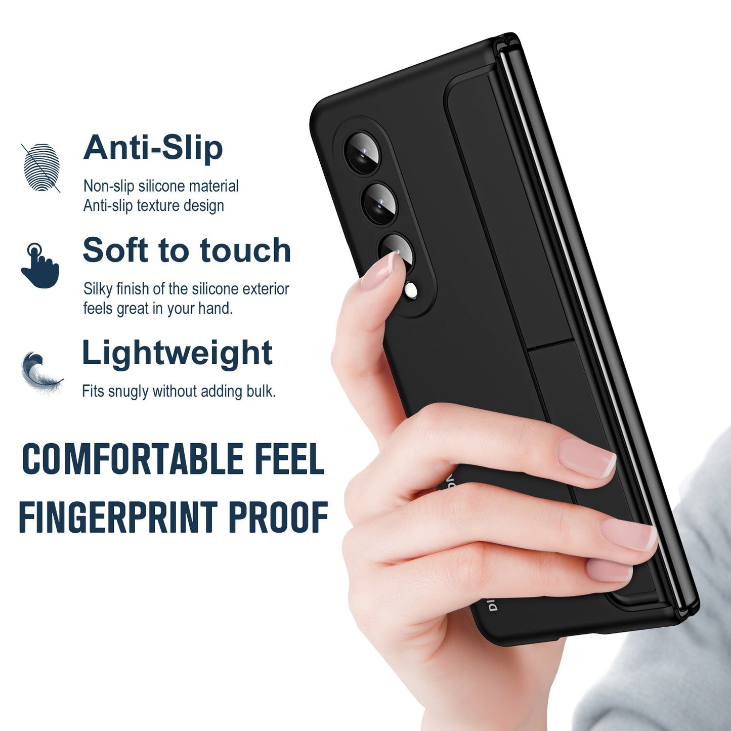 Samsung Galaxy Z Fold 5 Case with Tempered Glass Protector and Detachable Pen Slot