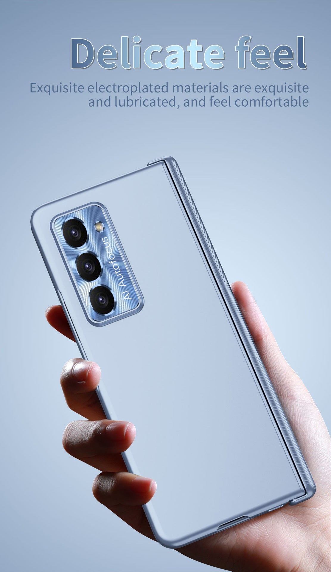Electroplated Folding Case For Galaxy Z Fold5 With Double Hinge Protector and Free Stylus