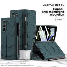 Cargar imagen en el visor de la galería, Samsung Galaxy Z Fold 5 Mobile Phone Case Fashion Warrior Flip Leather Case Film Velcro Pen Slot Case
