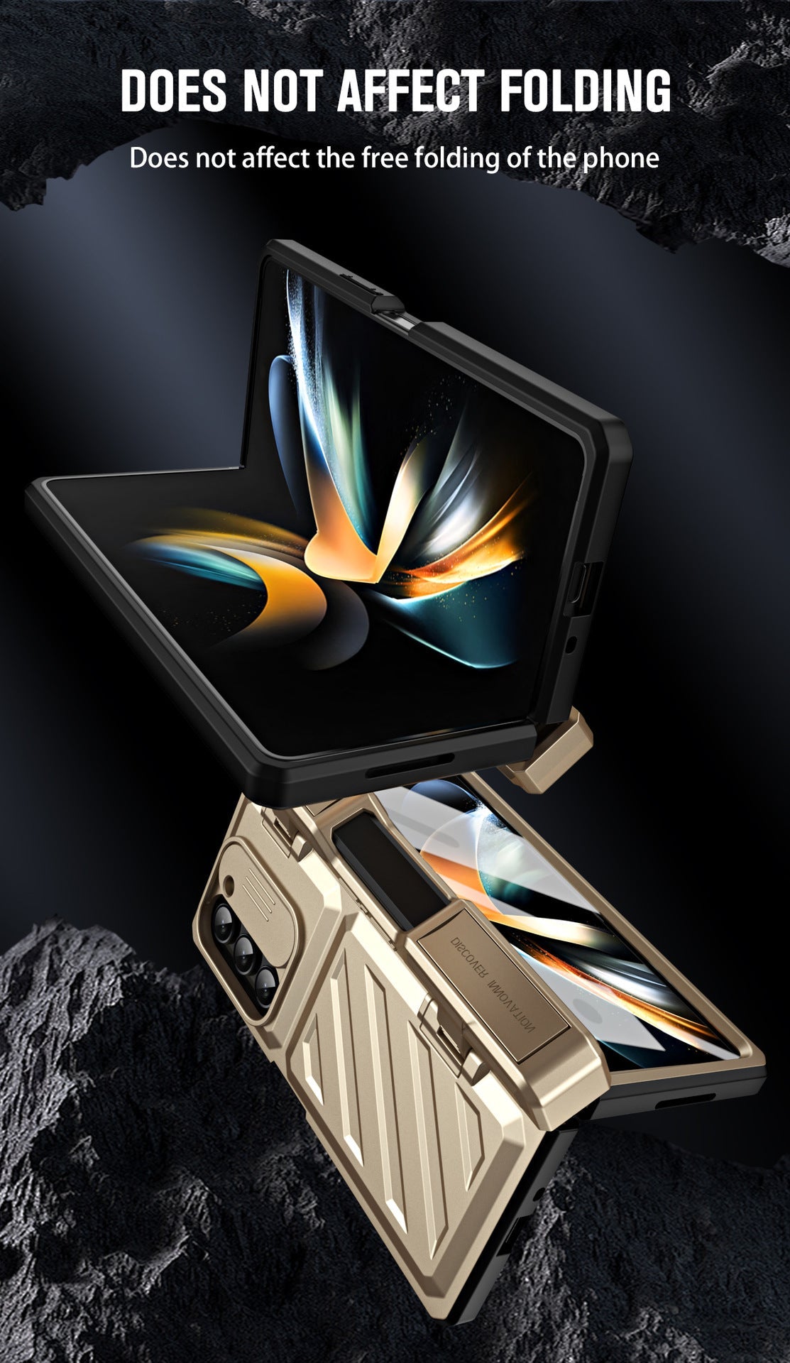 Ultra Strong Drop Prevention Case For Samsung Galaxy Z Fold5 With Bracket and Front Film Free Stylus