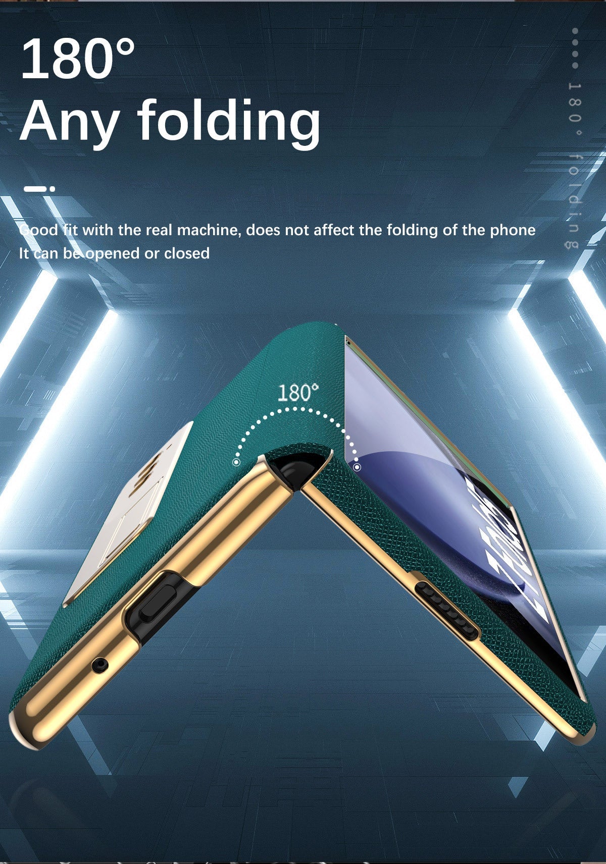 Leather Samsung Galaxy Z Fold5 Case Electroplating Bracket One-piece All-inclusive Drop-proof Case