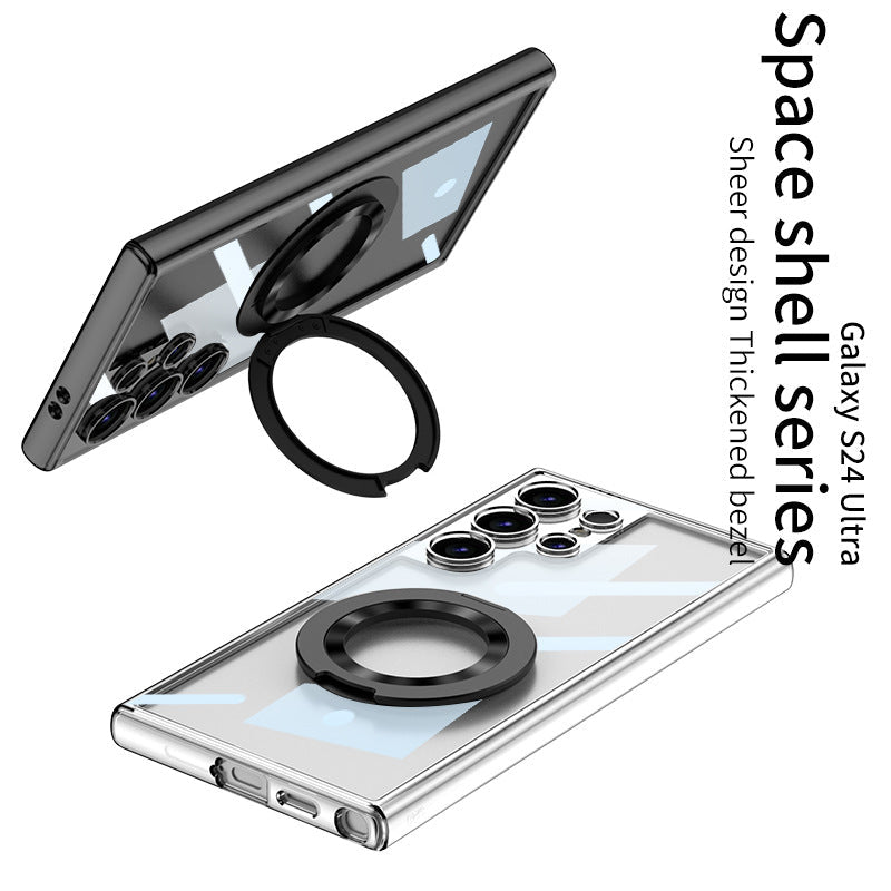 Samsung S24 Ultra Wireless Charging Case with Magnetic Rotating Stand and Turntable for S24 Plus S24