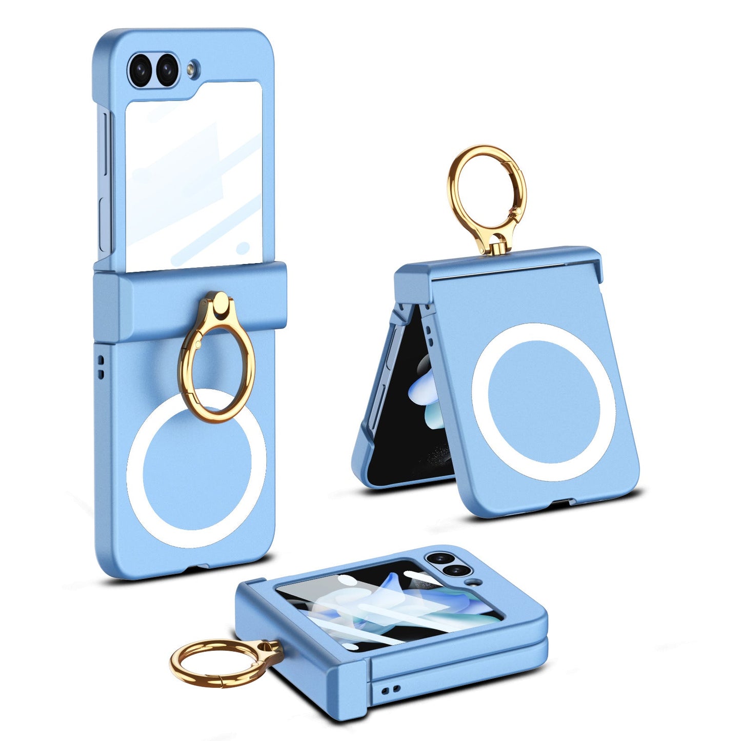 Magnetic Samsung Z Flip5 Case With Ring Wireless Charging Protective All-inclusive Shell
