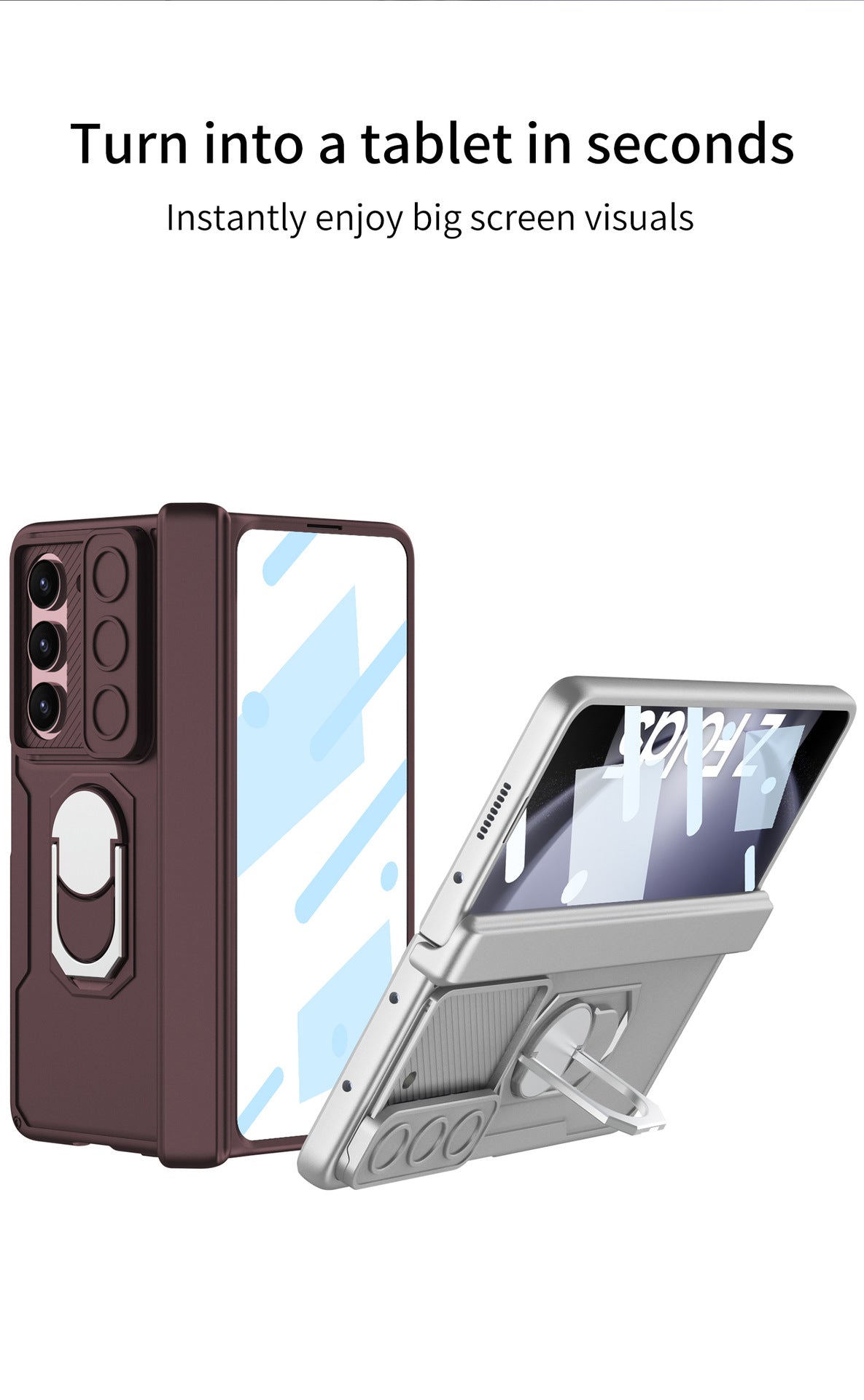 Samsung Z Fold5 Case With Folding Hinge Magnetic Bracket Armor Protective Case