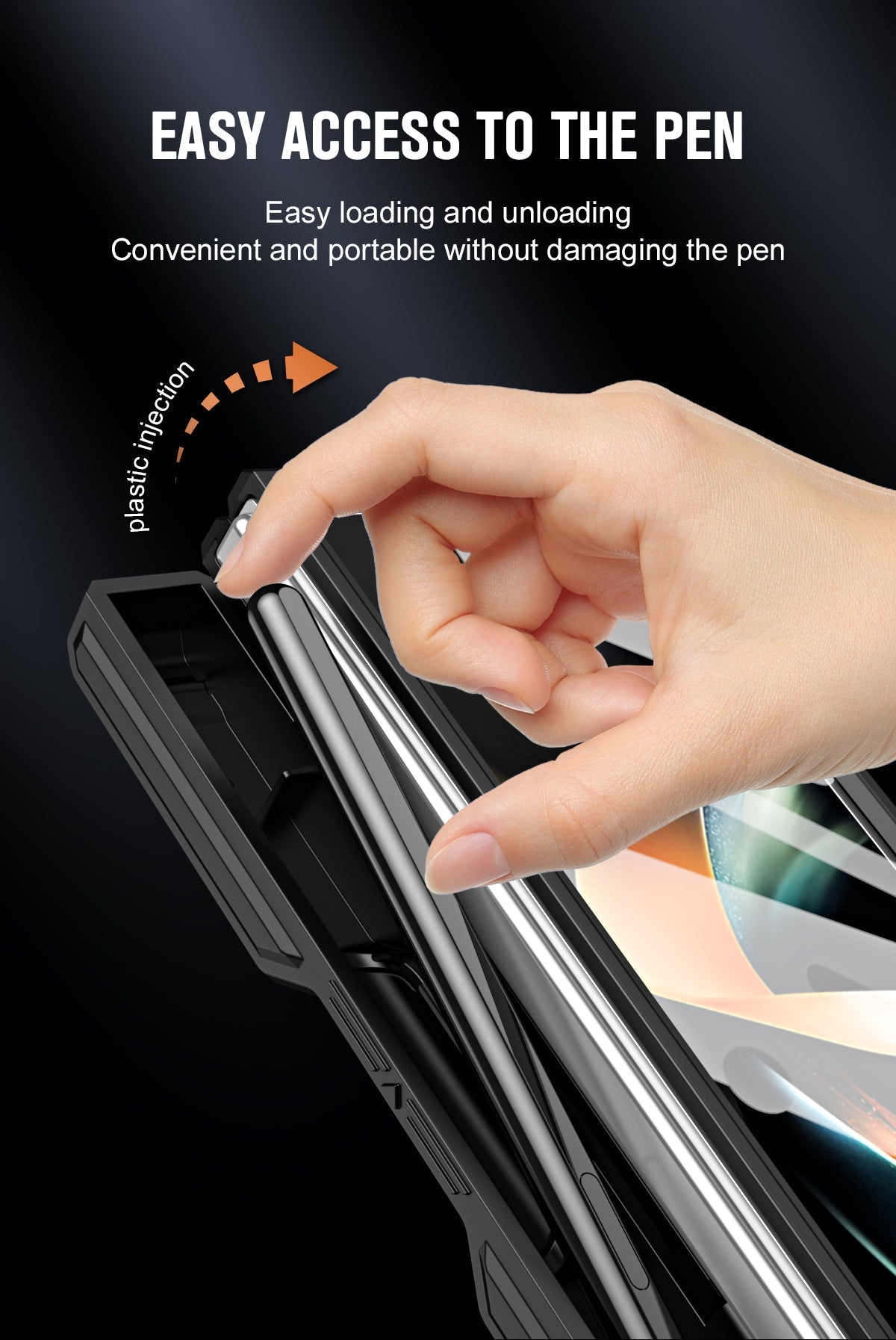 Ultra Strong Drop Prevention Case For Samsung Galaxy Z Fold5 With Bracket and Front Film Free Stylus