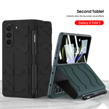 Charger l&#39;image dans la galerie, Samsung Galaxy Z Fold 5 Mobile Phone Case Fashion Warrior Flip Leather Case Film Velcro Pen Slot Case
