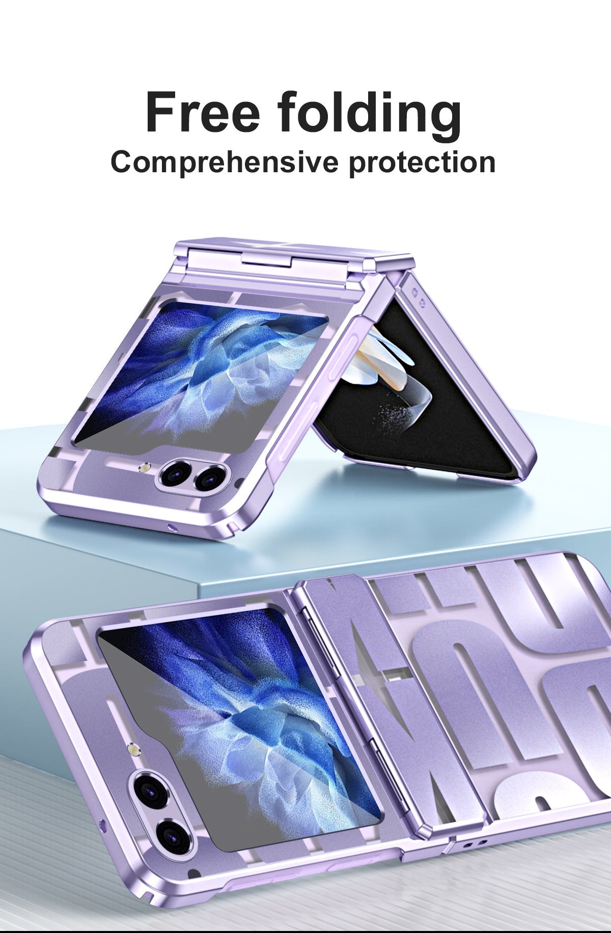 Electroplating Samsung Galaxy Z Flip5 Case With transparent hinge all-inclusive drop-proof protective Case