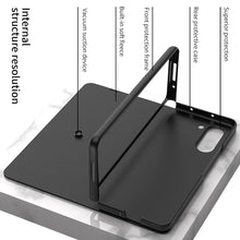 Carregar imagem no visualizador da galeria, Samsung Z Fold5 Painted Plain Leather Business Protective Phone Case
