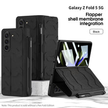 Carregar imagem no visualizador da galeria, Samsung Galaxy Z Fold 5 Mobile Phone Case Fashion Warrior Flip Leather Case Film Velcro Pen Slot Case
