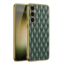 Load image into Gallery viewer, Samsung S24 Ultra Electroplated Phone Case  Porous Leather S24 Series Case
