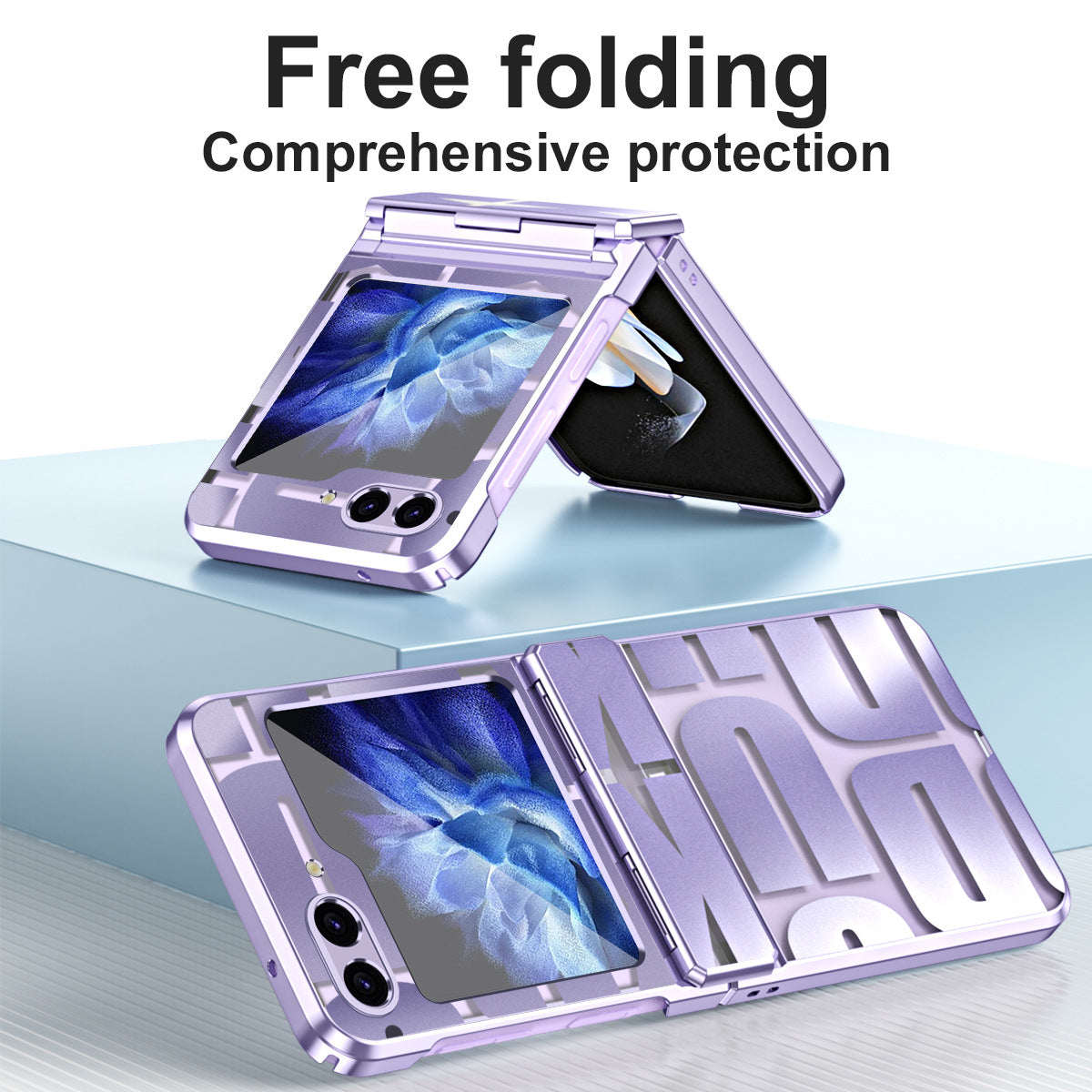 Electroplating Samsung Galaxy Z Flip5 Case With transparent hinge all-inclusive drop-proof protective Case