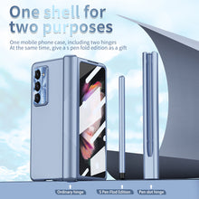 Carregar imagem no visualizador da galeria, Electroplated Folding Case For Galaxy Z Fold5 With Double Hinge Protector and Free Stylus
