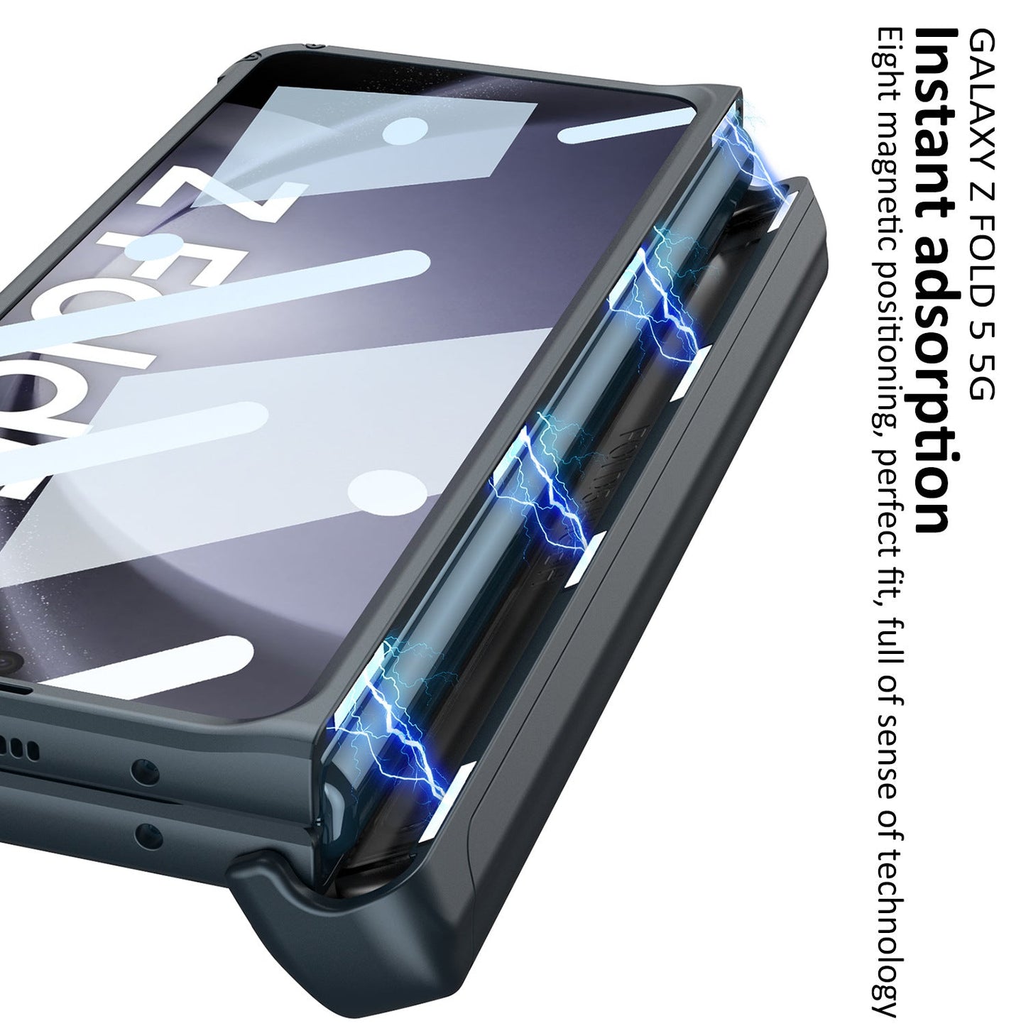 Samsung Galaxy Z Fold5 Magnetic Full Cover Armored Slide S Pen Case