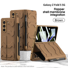 Load image into Gallery viewer, Samsung Galaxy Z Fold 5 Mobile Phone Case Fashion Warrior Flip Leather Case Film Velcro Pen Slot Case
