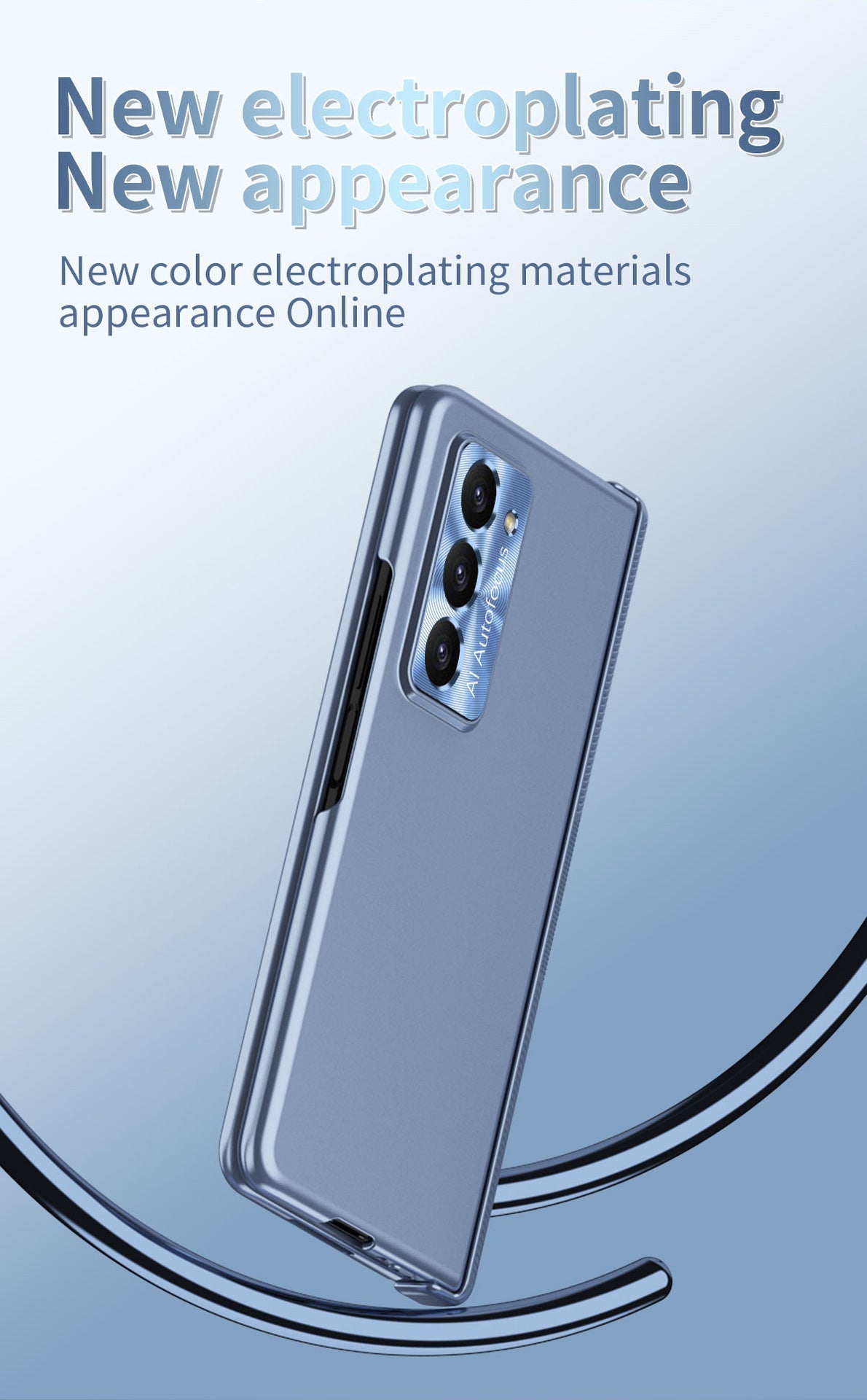 Electroplated Folding Case For Galaxy Z Fold5 With Double Hinge Protector and Free Stylus