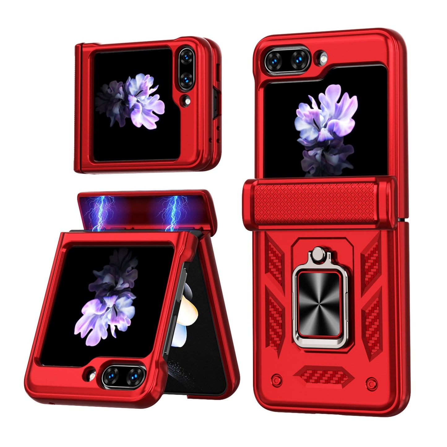 Samsung Z Flip 5 Phone Case with Tempered Glass Film Magnetic Hinge Protection