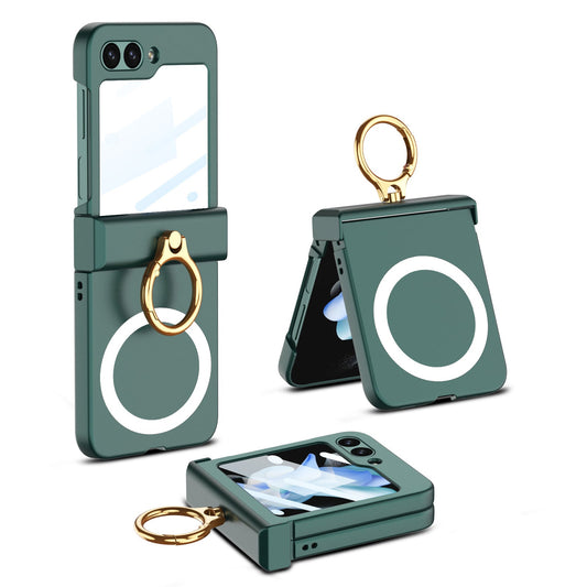 Magnetic Samsung Z Flip5 Case With Ring Wireless Charging Protective All-inclusive Shell