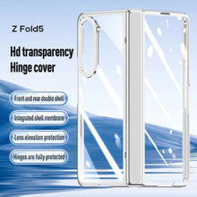 Cargar imagen en el visor de la galería, Full Surround Galaxy Z Fold5 Transparent Phone Case with Invisible Stand &amp; Pen Slot &amp; Film
