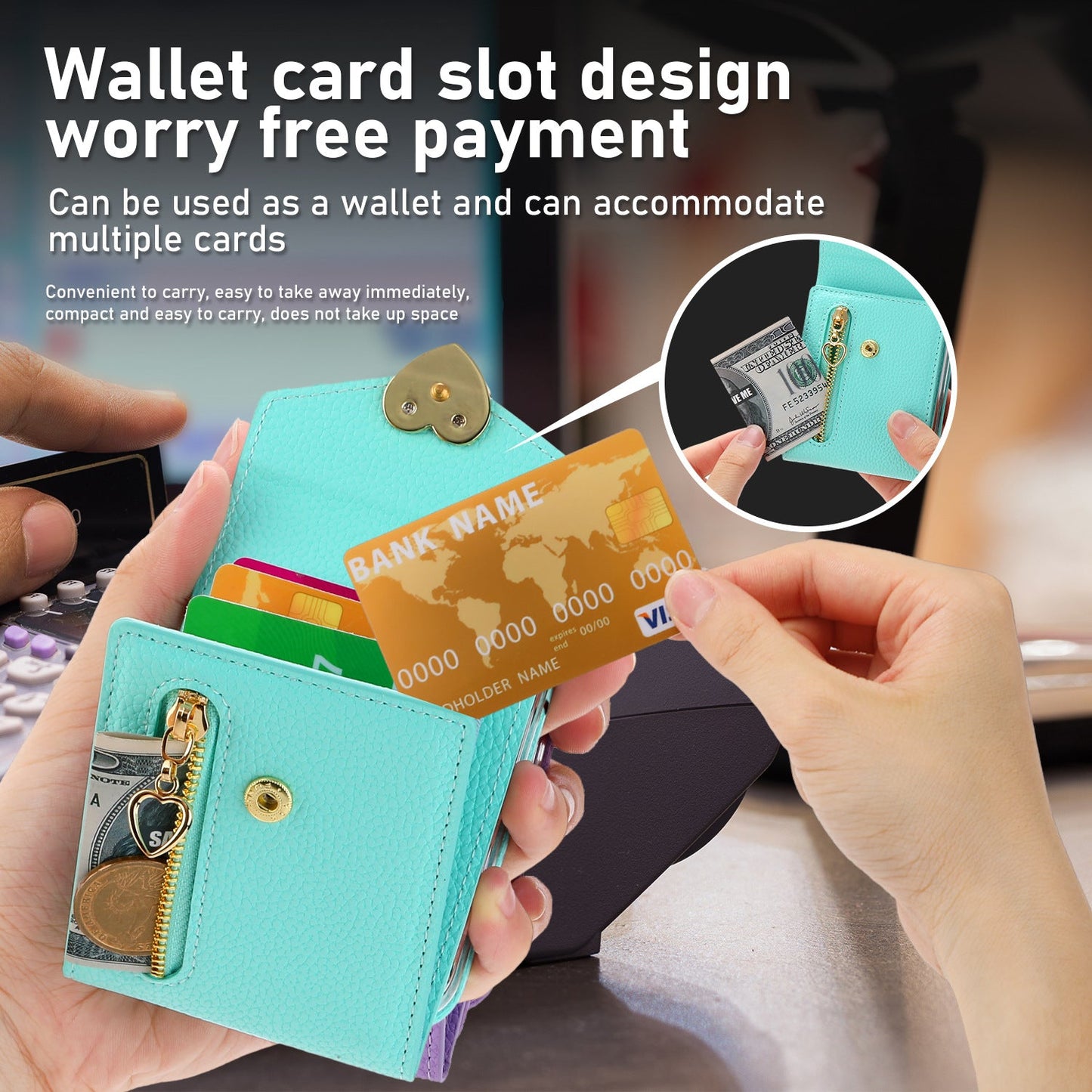 Samsung Z Flip5 Case Z Flip4 Lychee Pattern Zipper Cardholder Diagonal Folding Case