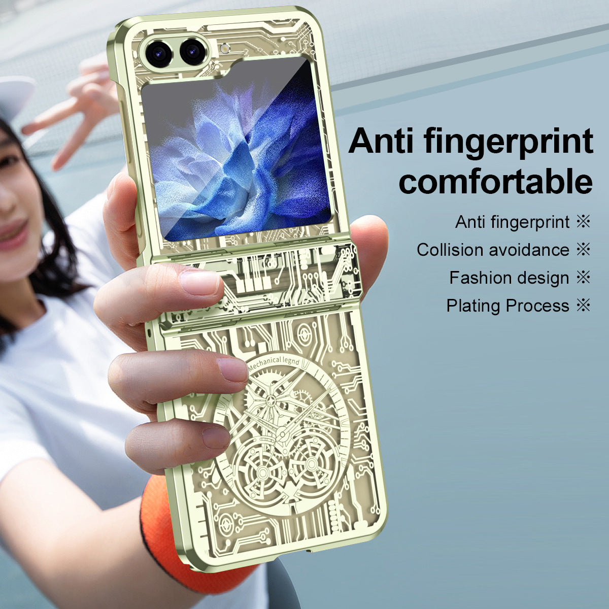 Luxury Electroplated Samsung Flip5 5G Case All-inclusive Drop-proof Protective Case