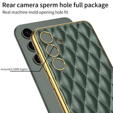 Load image into Gallery viewer, Samsung S24 Ultra Electroplated Phone Case  Porous Leather S24 Series Case
