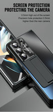 Carregar imagem no visualizador da galeria, Ultra-thin Electroplated Galaxy Z Fold5 Case with Front Screen Protector Pen Slot Free Stylus &amp; Kick-stand
