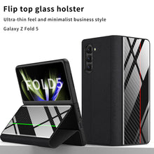 Carregar imagem no visualizador da galeria, Samsung Z Fold5 Painted Plain Leather Business Protective Phone Case
