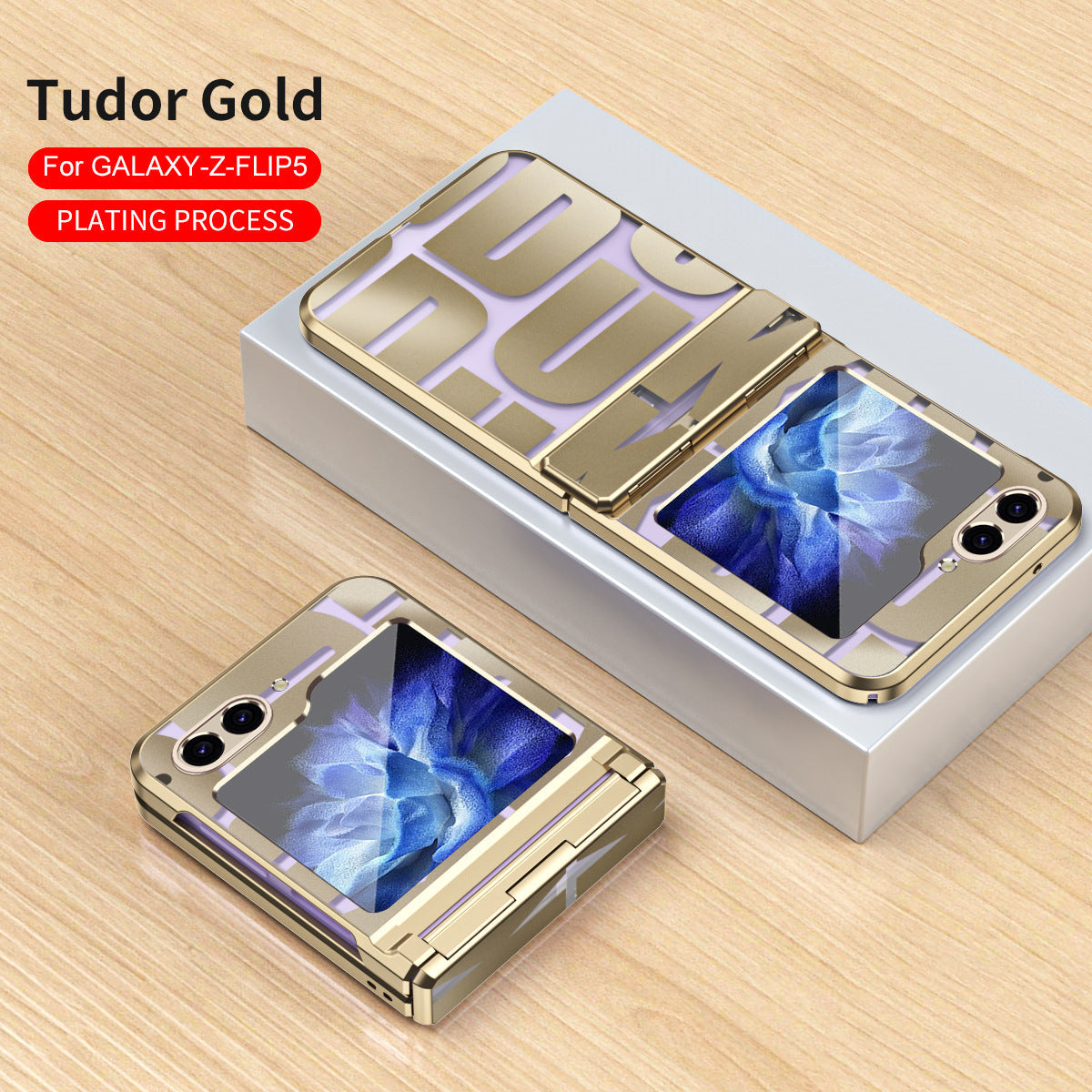 Electroplating Samsung Galaxy Z Flip5 Case With transparent hinge all-inclusive drop-proof protective Case