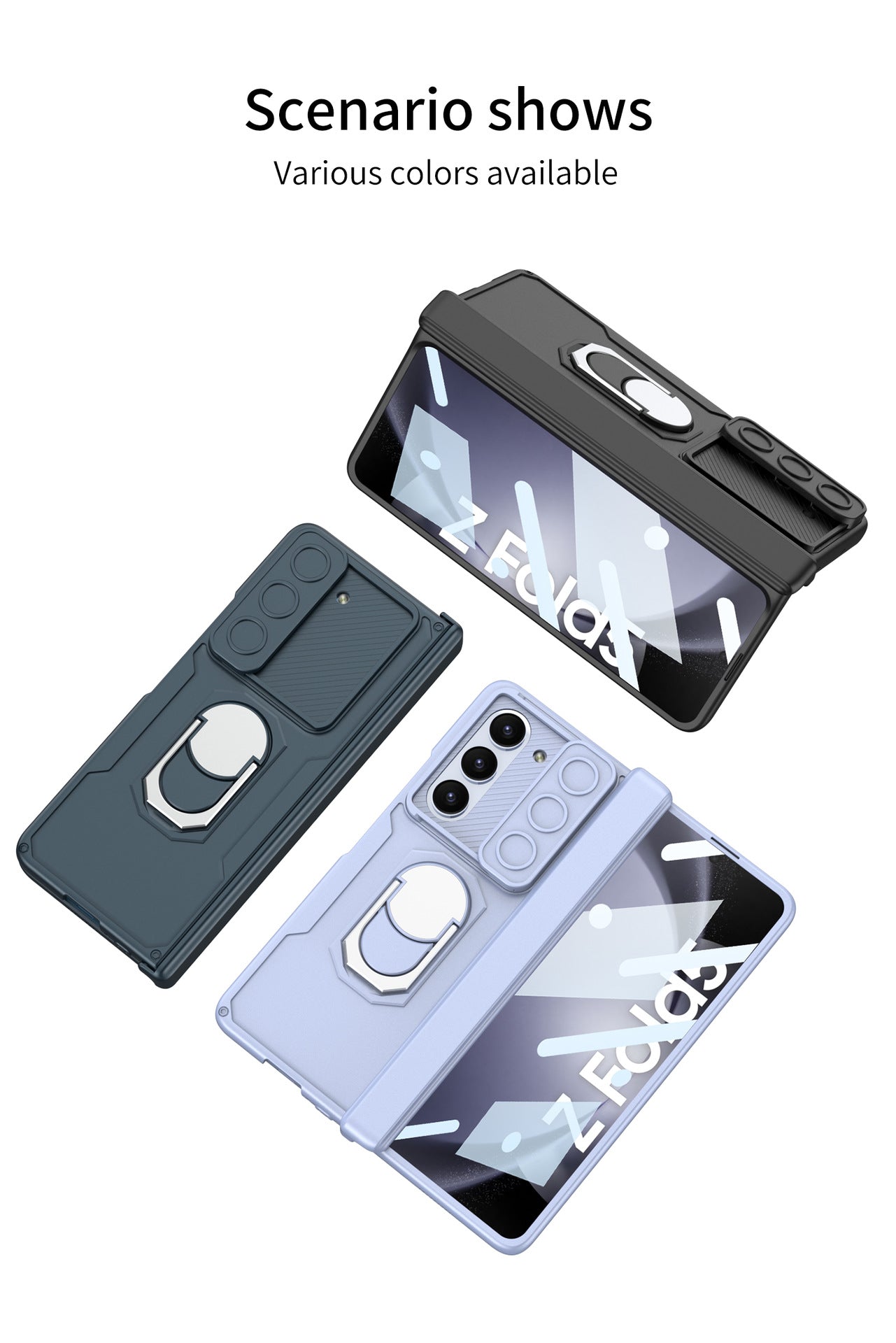 Samsung Z Fold5 Case With Folding Hinge Magnetic Bracket Armor Protective Case
