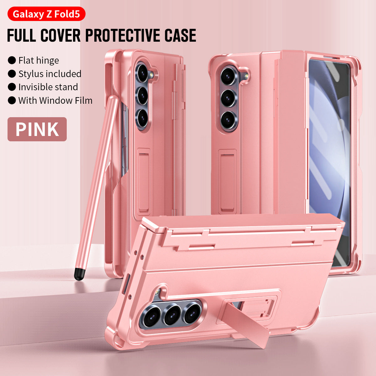All-inclusive Galaxy Z Fold5 Case with Free Stylus & Front Film & Side Pen Slot