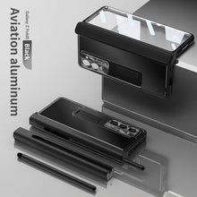 Carregar imagem no visualizador da galeria, Samsung Z Fold5/Fold4/Fold3 Aluminum Alloy Case With Hinge Protective case &amp; Pen Slot Free Stylus
