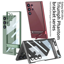 Load image into Gallery viewer, Samsung S24ultra Transparent Electroplated Phantom S24 Triumph Case with Stand
