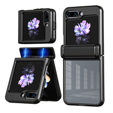 Lade das Bild in den Galerie-Viewer, Samsung z flip 5 case with clear tempered glass film and Magnetic spring hinge
