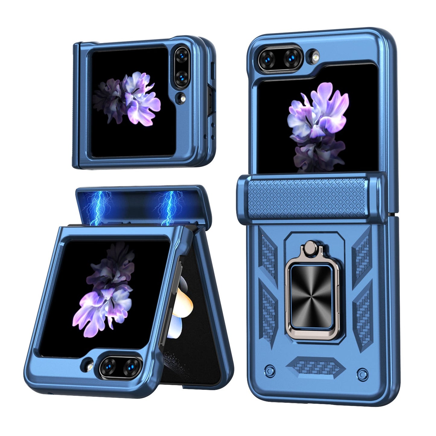 Samsung Z Flip 5 Phone Case with Tempered Glass Film Magnetic Hinge Protection