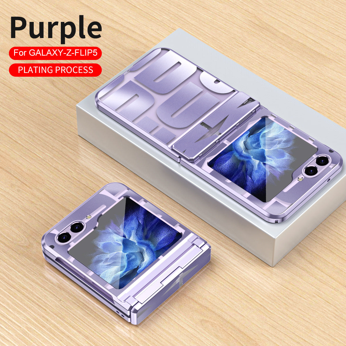 Electroplating Samsung Galaxy Z Flip5 Case With transparent hinge all-inclusive drop-proof protective Case