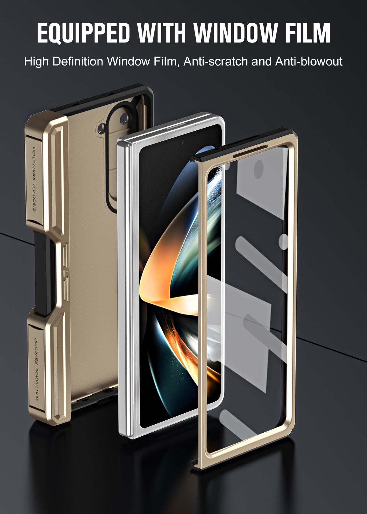 Ultra Strong Drop Prevention Case For Samsung Galaxy Z Fold5 With Bracket and Front Film Free Stylus