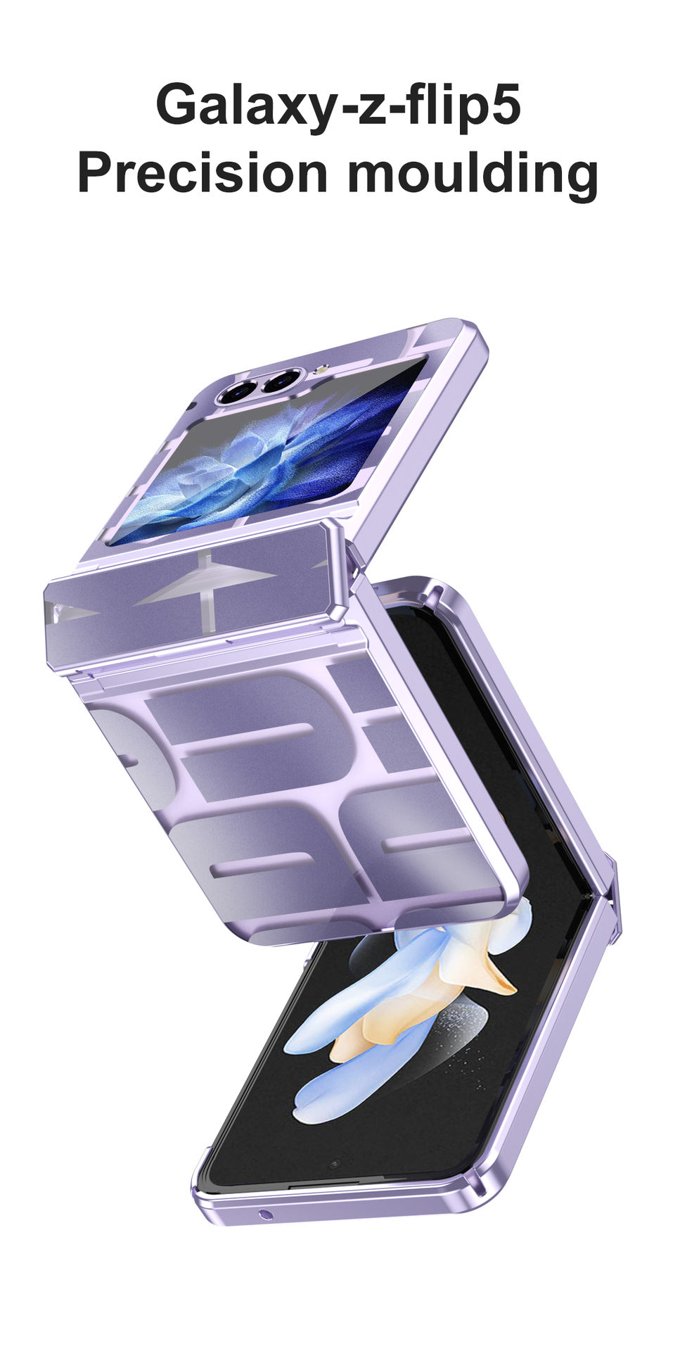 Electroplating Samsung Galaxy Z Flip5 Case With transparent hinge all-inclusive drop-proof protective Case