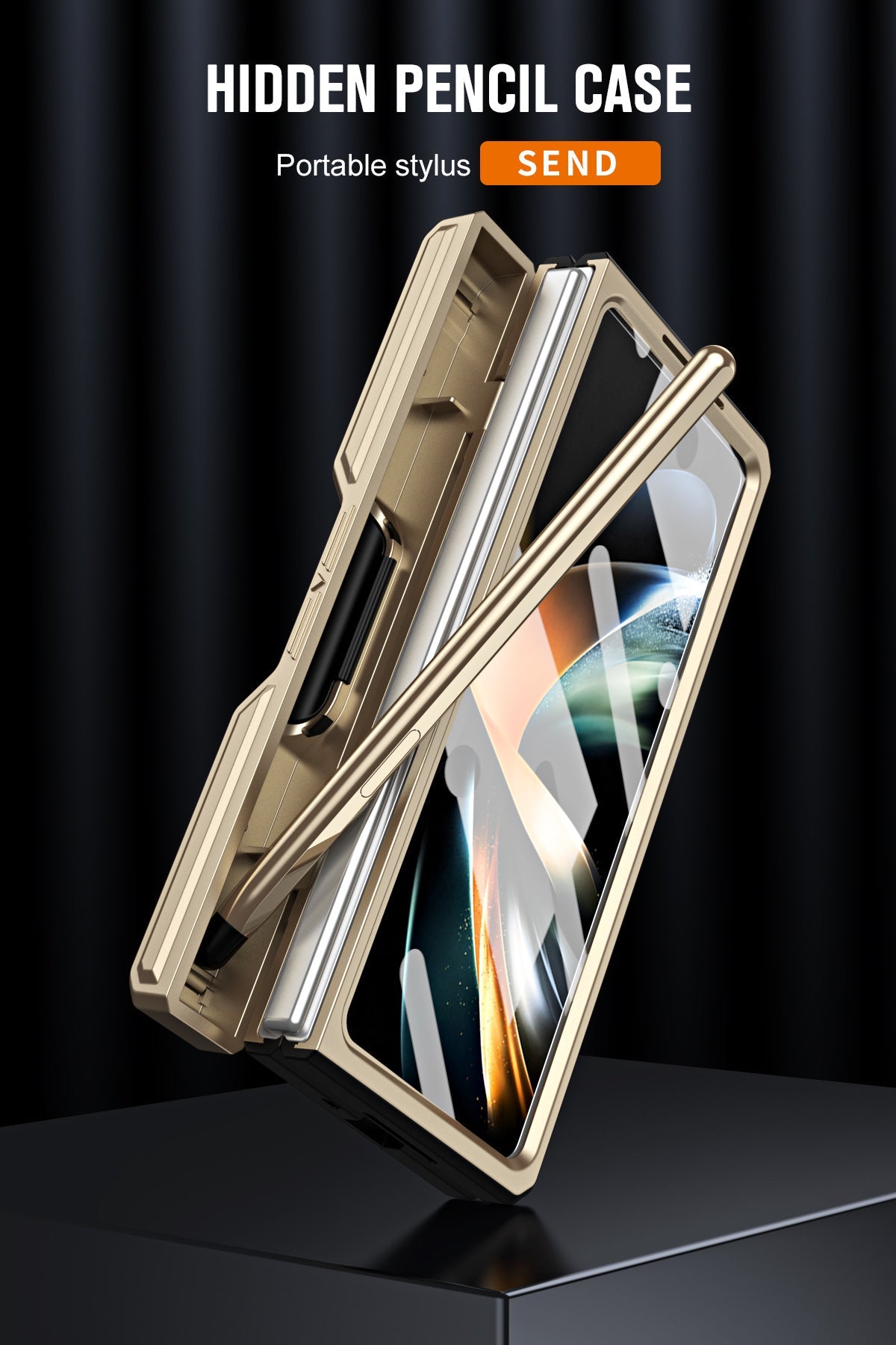Ultra Strong Drop Prevention Case For Samsung Galaxy Z Fold5 With Bracket and Front Film Free Stylus