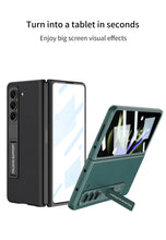 Lade das Bild in den Galerie-Viewer, Leather Samsung Galaxy Z Fold5 Case With Film Kickstand
