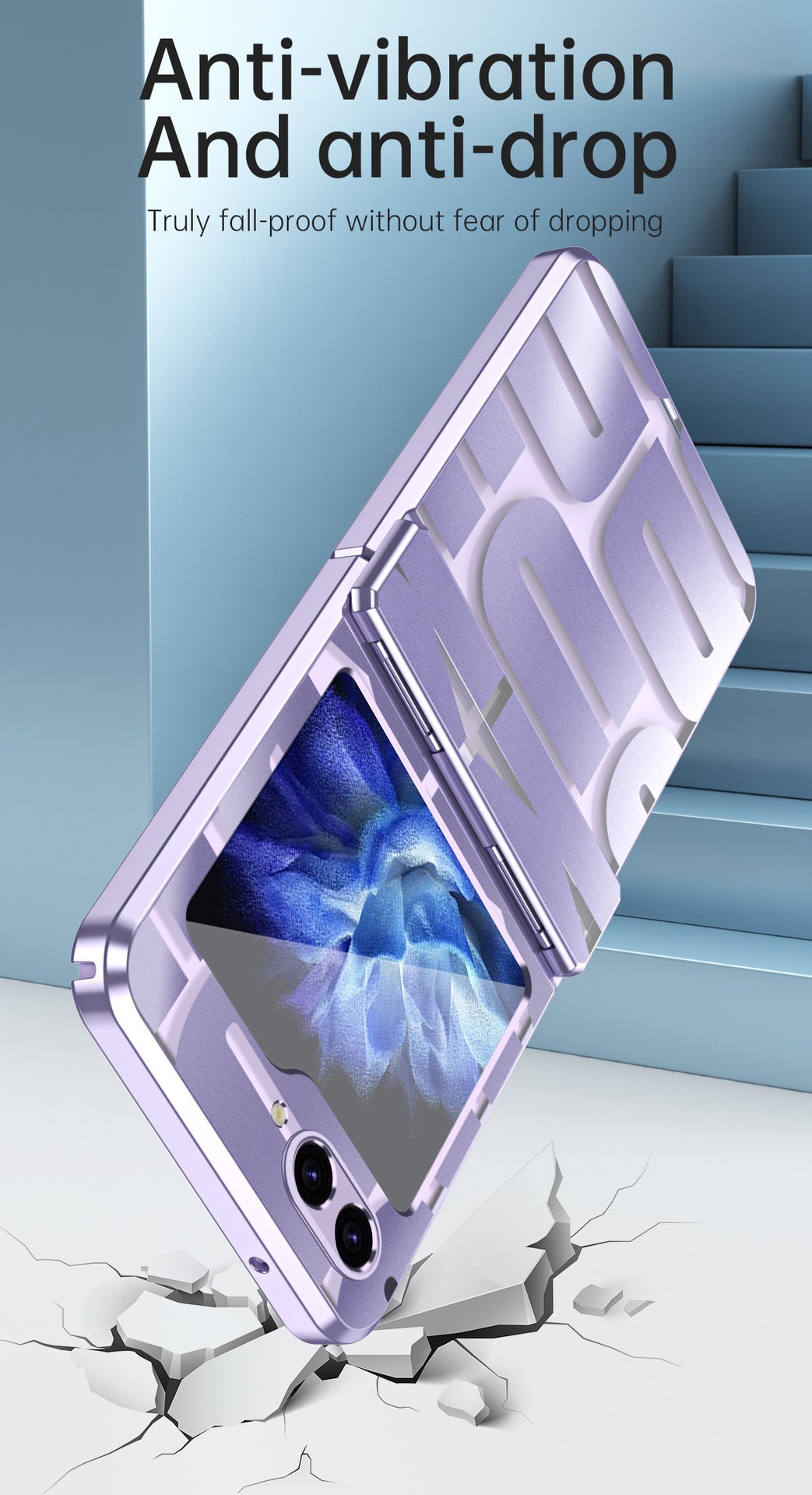 Electroplating Samsung Galaxy Z Flip5 Case With transparent hinge all-inclusive drop-proof protective Case
