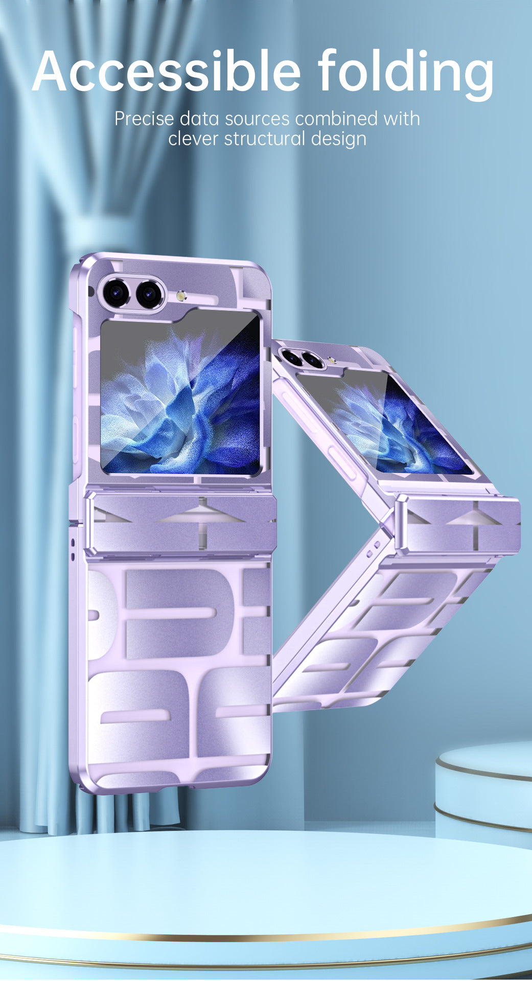 Electroplating Samsung Galaxy Z Flip5 Case With transparent hinge all-inclusive drop-proof protective Case